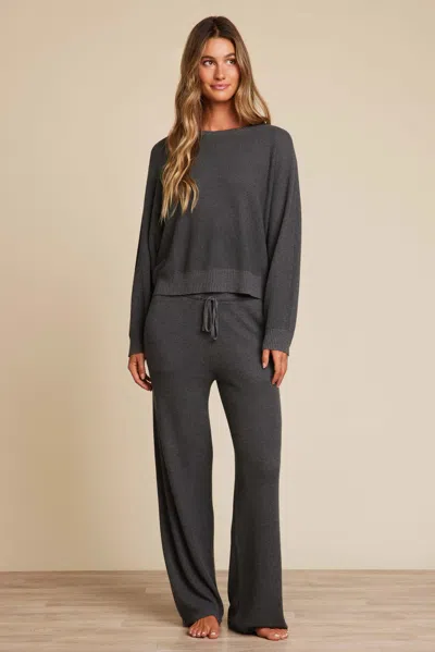 Barefoot Dreams Luxeblend Waffle Knit Pullover In Anchor
