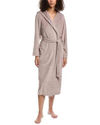 Barefoot Dreams Luxechic Hooded Robe In Brown