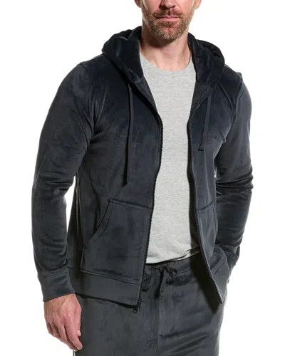 Barefoot Dreams Luxe Chic Zip Hoodie In Blue