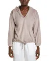 Barefoot Dreams Drop-shoulder Drawstring Hoodie In Grey