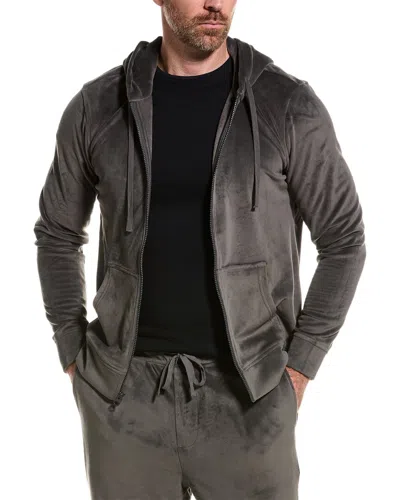 Barefoot Dreams Luxe Chic Zip Hoodie In Grey