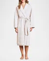 Barefoot Dreams Luxechic Quilted Shawl-collar Blanket Robe In Stone
