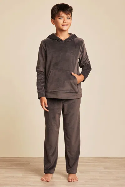 Barefoot Dreams Babies' Luxechic® Youth Hoodie In Black