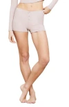 Barefoot Dreams Malibu Collection Ultra Soft Rib Boxer Shorts In Pink