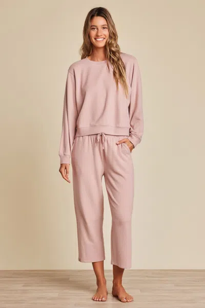 Barefoot Dreams Malibu Collection® Brushed Fleece Pant In Teaberry