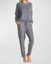 Barefoot Dreams Malibu Collection Brushed Fleece Pants In Coal