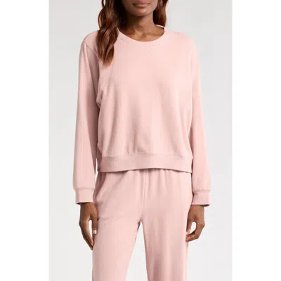 Barefoot Dreams Malibu Collection® Brushed Fleece Pullover In Teaberry