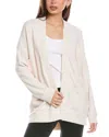 Barefoot Dreams Malibu Collection Brushed Fleece Sweater Mix Cardigan In Brown