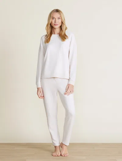 Barefoot Dreams Malibu Collection® Brushed Fleece Sweater Mix Pullover In Sand Dune