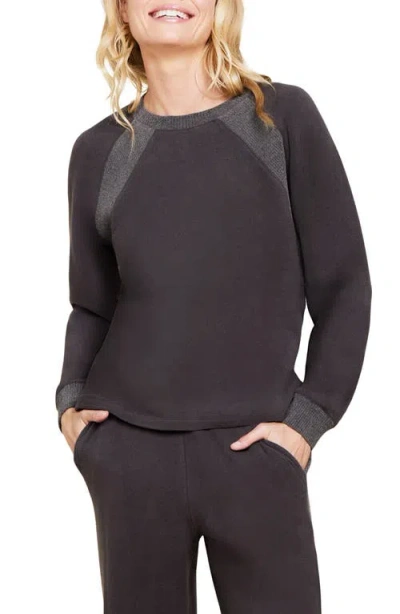 Barefoot Dreams Malibu Collection® Brushed Fleece Sweatshirt In Carbon