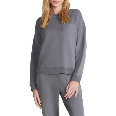 Barefoot Dreams ® Malibu Collection® Brushed Fleece Sweatshirt In Coal