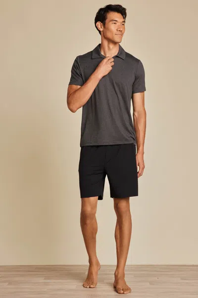 Barefoot Dreams Malibu Collection® Butterchic Lite Polo In Heathered Carbon