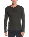 Barefoot Dreams Malibu Collection Pigment Waffle Long Sleeve Henley T-shirt In Grey