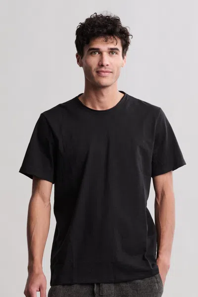 Barefoot Dreams Malibu Collection® Slub Cut Neck T-shirt In Black