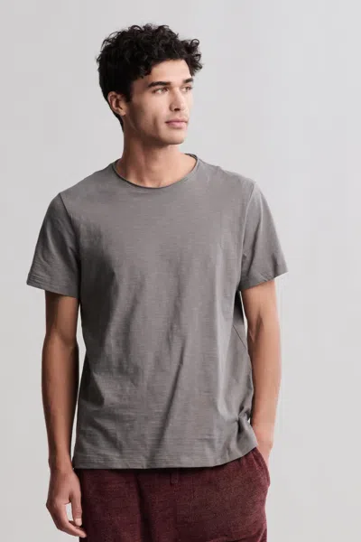 Barefoot Dreams Malibu Collection® Slub Cut Neck T-shirt In Gray