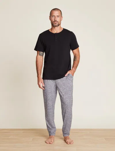 Barefoot Dreams Malibu Collection® Slub Henley Tee In Black