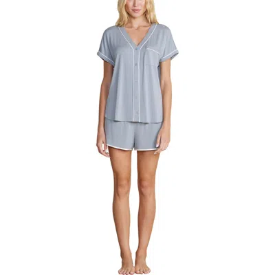 Barefoot Dreams Malibu Collection® Soft Jersey Piped Pajamas In Blue