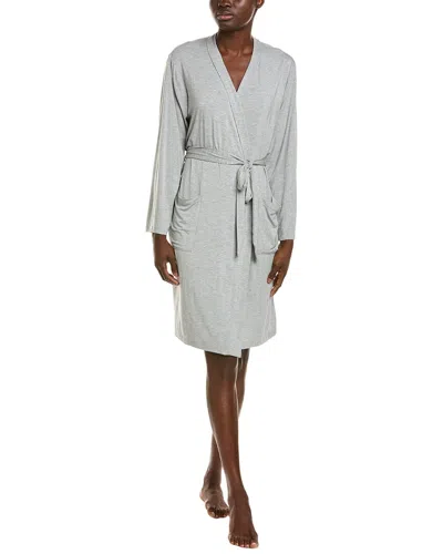 Barefoot Dreams Malibu Collection Soft Jersey Short Robe In Grey