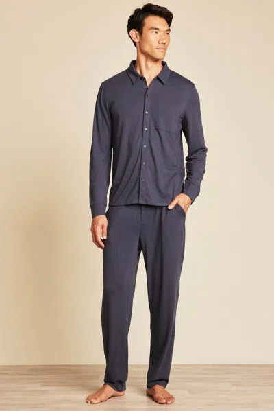 Barefoot Dreams Malibu Collection® Triblend Buttondown Shirt In Indigo