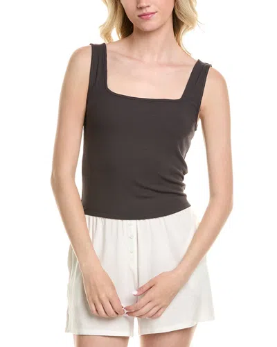 Barefoot Dreams Malibu Collection Ultra Soft Rib Cropped Tank In Black