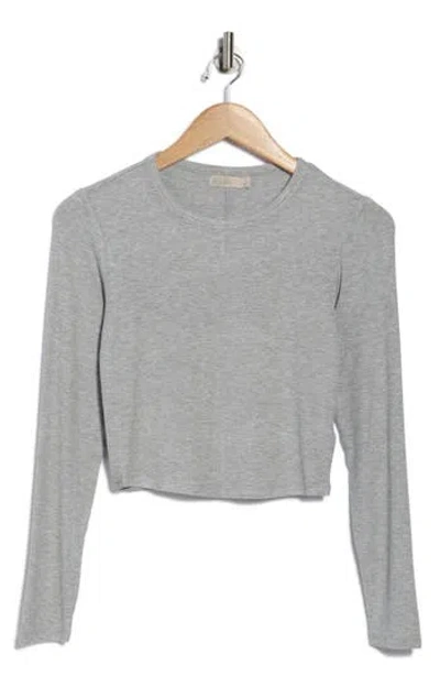 Barefoot Dreams ® Malibu Collection® Ultra Soft Rib Long Sleeve Crop Top In Gray