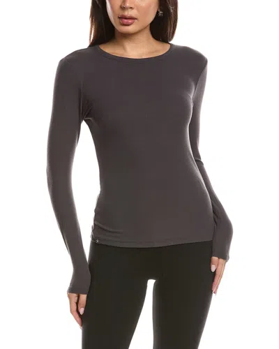 Barefoot Dreams Malibu Collection Ultra Soft Rib Top In Black