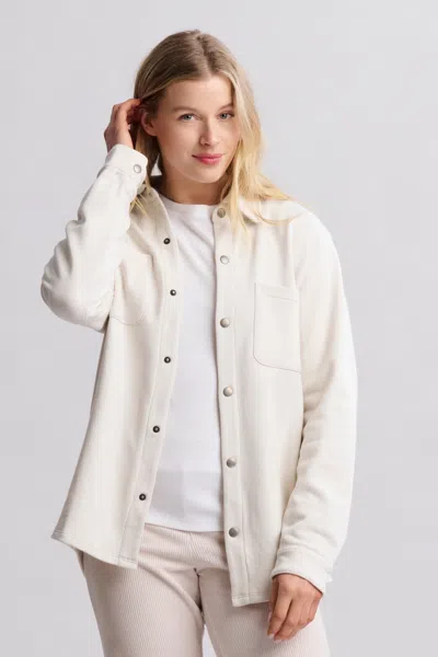 Barefoot Dreams Malibu Collection® Unisex French Terry Shacket In Parchment