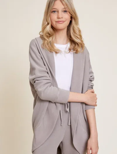 Barefoot Dreams Malibu Collection® Youth Brushed Terry Circle Cardigan In Gray