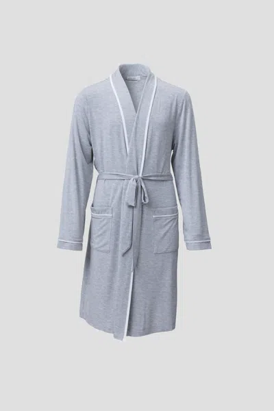 Barefoot Dreams Babies' Malibu Collection® Youth Soft Jersey Piped Robe In Blue
