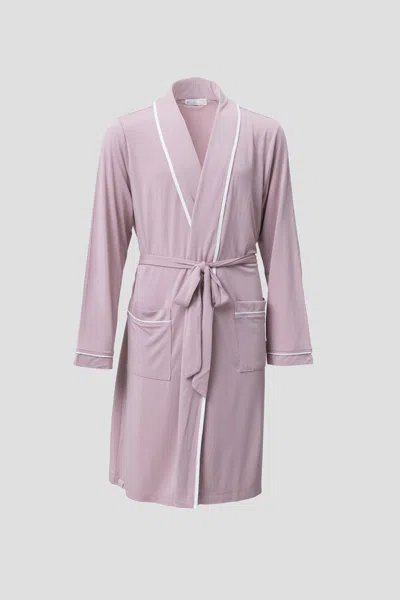 Barefoot Dreams Malibu Collection® Youth Soft Jersey Piped Robe In Purple