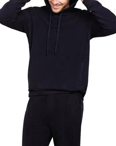 Barefoot Dreams Mc Brushed Fleece Hoodie In Black