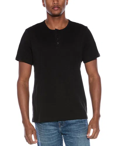 Barefoot Dreams Mc  Slub Henley T-shirt In Black