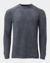 Barefoot Dreams Men's Cozychic Ultra Lite Raglan Crewneck Sweater In Carbon