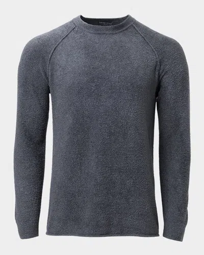 Barefoot Dreams Men's Cozychic Ultra Lite Raglan Crewneck Sweater In Carbon