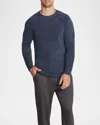 Barefoot Dreams Men's Cozychic Ultra Lite Raglan Crewneck Sweater In Indigo