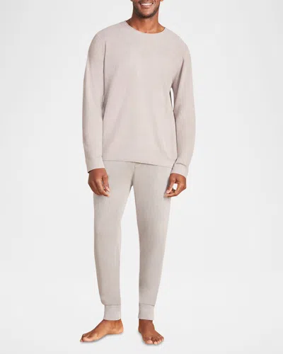 Barefoot Dreams Men's Cozychic Ultra Lite Roll Neck Crewneck Sweater In Beach Rock
