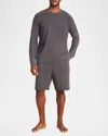 Barefoot Dreams Men's Cozychic Ultra Lite Roll Neck Crewneck Sweater In Carbon