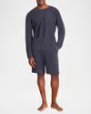Barefoot Dreams Men's Cozychic Ultra Lite Roll Neck Crewneck Sweater In Indigo