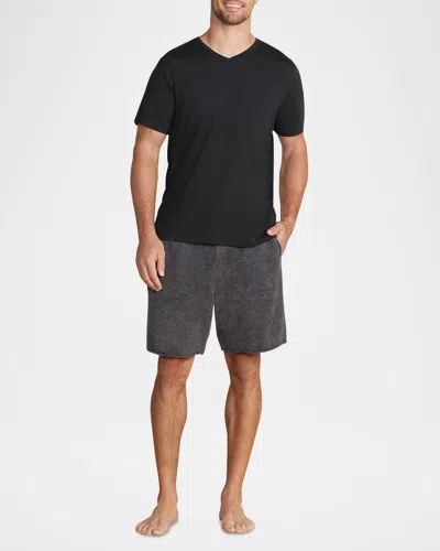 Barefoot Dreams Men's Malibu Collection Cotton Modal V-neck T-shirt In Black