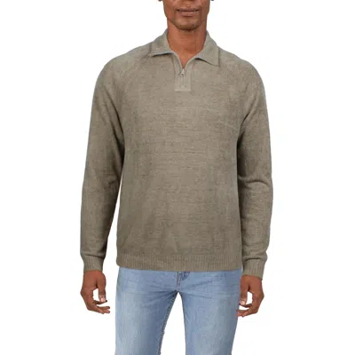Barefoot Dreams Mens Zipper Nylon Mock Turtleneck Sweater In Gray