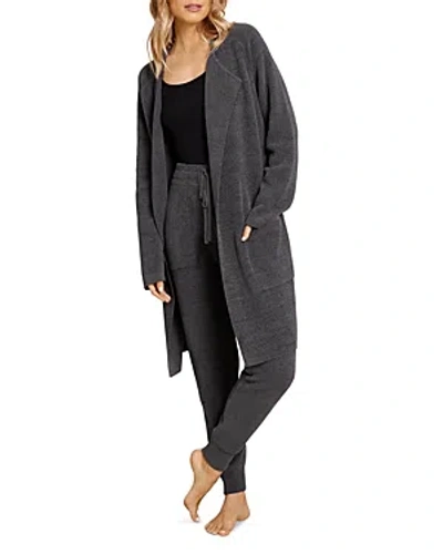 Barefoot Dreams Open Front Wide Collar Cardigan In Carbon