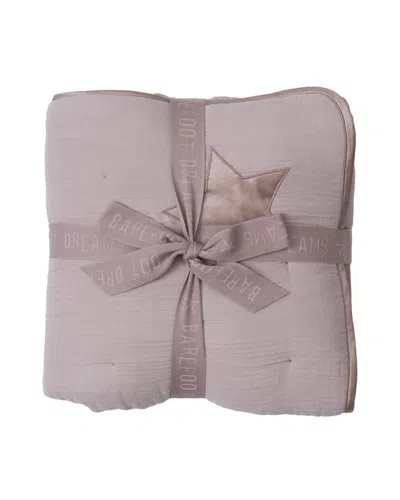 Barefoot Dreams Organic Cotton Double Cloth Toddler Blanket In Brown