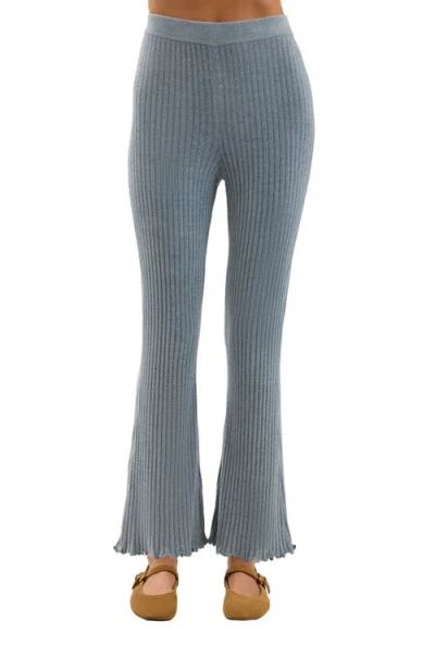 Barefoot Dreams Petal Edge Rib Ankle Pants In Blue