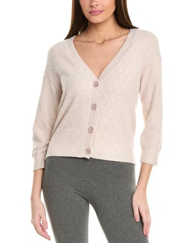 Barefoot Dreams Pointelle Cardigan In Neutral