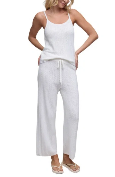 Barefoot Dreams Pointelle Cropped Pants In White