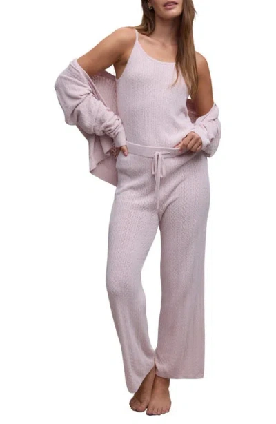 Barefoot Dreams Pointelle Cropped Pants In Pink