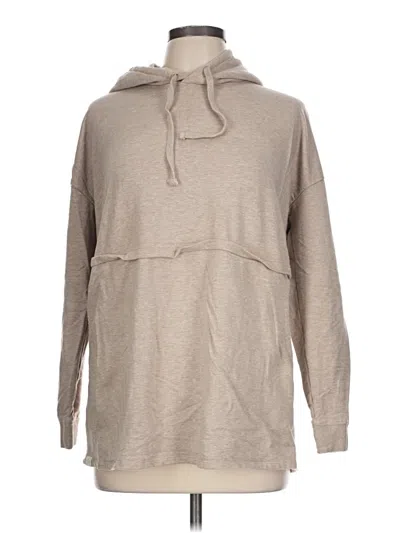 Pre-owned Barefoot Dreams Pullover Hoodie In Tan
