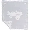 Barefoot Dreams Receiving Blanket In Blue/white