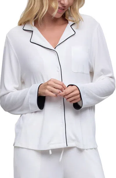 Barefoot Dreams Rib Sleep Shirt In Gray