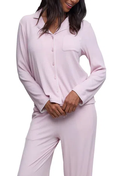 Barefoot Dreams Rib Sleep Shirt In Purple